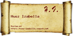 Husz Izabella névjegykártya